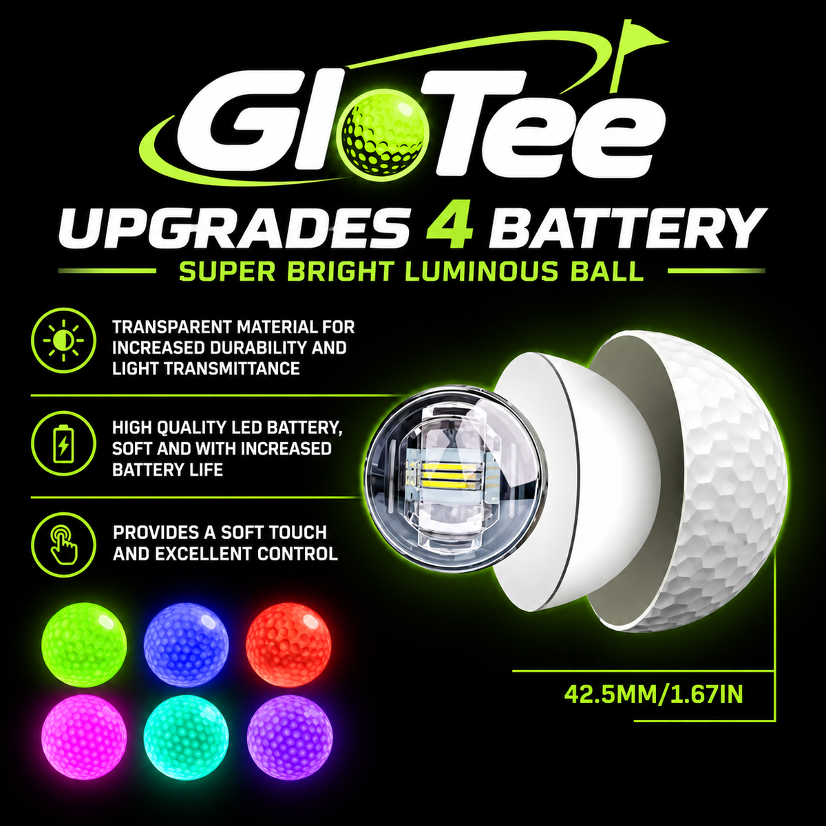 Glowing Golf Balls