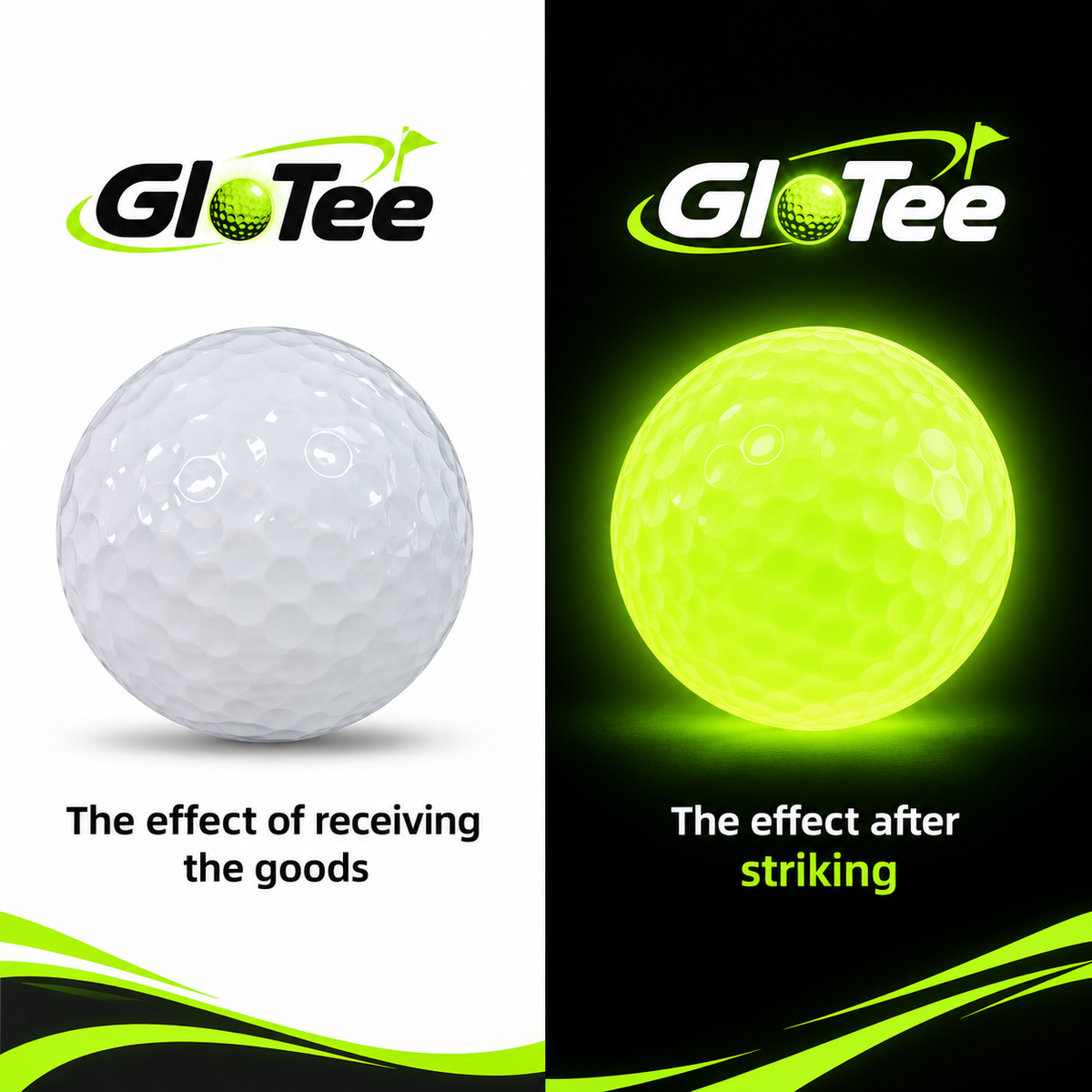 Glowing Golf Balls